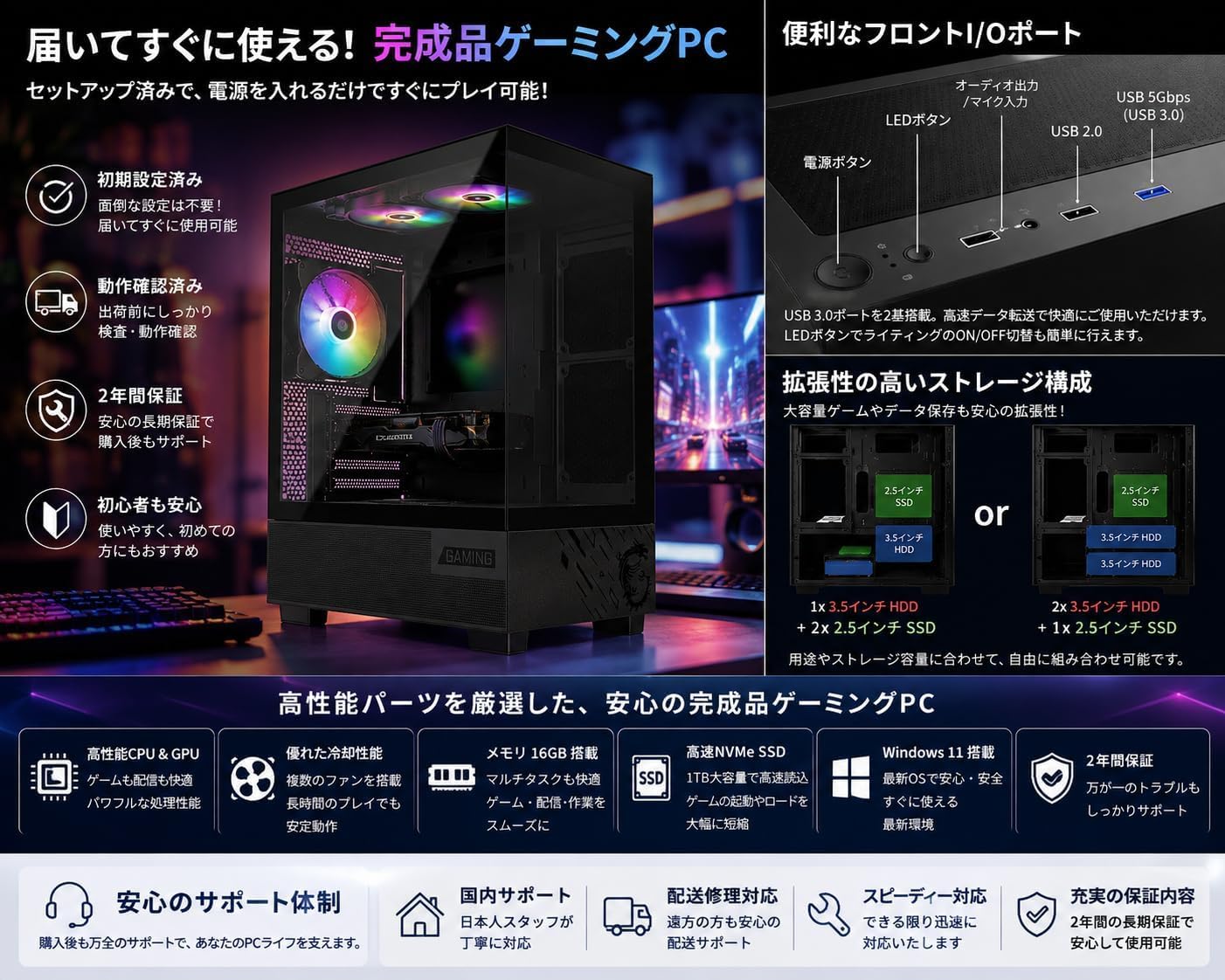 Amazon.co.jp: ゲーミングPC【GeForce RTX 3050】Ryzen5 5500 / メモリ